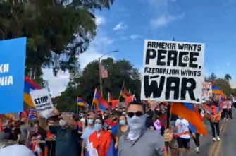 Լոս Անջելեսում Ադրբեջանի հյուպատոսարանի առջև բողոքի ցույց են կազմակերպել հայ համայնքի ներկայացուցիչները